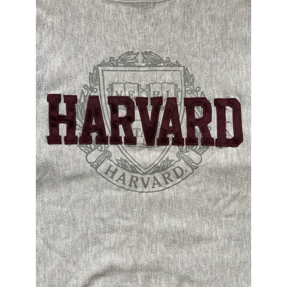 Vintage 90s Champion Reverse Weave Harvard Cut Sweatshirt Size L Gray Ivy League - Picture 2 of 14